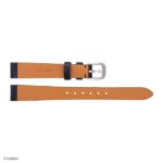 12mm Classic Flat Black Leather Watch Strap - Image 2