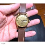 Brown Leather Watch Strap, Classic Flat Slim Style with White Stitching, 20mm - Image 4
