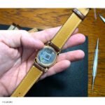 Classic Brown Leather Watch Strap with White Stitching 18mm - Image 3