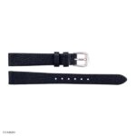 12mm Classic Flat Black Leather Watch Strap