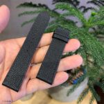 High-End Watch Strap in Black Epsom Calf Leather, Flat Thin Style, 18mm - Image 3