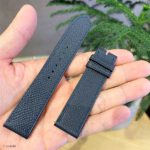 Premium Epsom Calf Leather Watch Strap in Navy Blue, Flat Thin, 22mm - Image 3