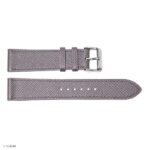 High-End Calfskin Epsom Leather Watch Strap in Smoky Grey – Flat, Thin, 18mm