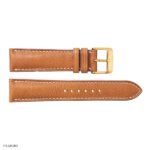 Classic Yellow Cow Leather Watch Strap with White Stitching, 20mm - Image 3