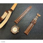20mm Classic Style Brown Leather Watch Strap with White Stitching - Image 2