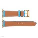 Apple Watch Band 41mm 40mm 38mm Premium EPSOM Cow Leather in Light Blue - Image 9