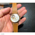 Premium Epsom Cow Leather Watch Strap in Bull Yellow, Slim Flat Style with White Stitching, Size 22mm - Image 3