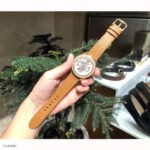 Premium Epsom Calf Leather Watch Strap in Yellow, Flat Thin Style, Size 18mm - Image 4