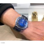Navy Blue Leather Watch Strap Classic Style 22mm - Image 4