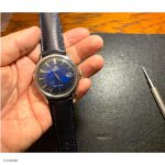 Navy Blue Leather Watch Strap Classic Style 22mm - Image 5