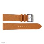 Premium Epsom Calf Leather Watch Strap in Yellow, Flat Thin Style, Size 18mm