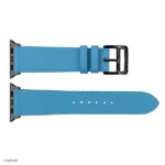 Apple Watch Band 41mm 40mm 38mm Premium EPSOM Cow Leather in Light Blue - Image 5