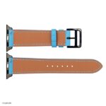 Apple Watch Band 41mm 40mm 38mm Premium EPSOM Cow Leather in Light Blue - Image 6