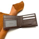 Men's ONELINE Cowhide Leather Wallet – Soft, Brown, Large Size - Image 2