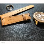 Premium Epsom Calf Leather Watch Strap in Yellow, Flat Thin Style, Size 18mm - Image 3