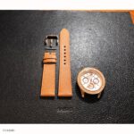 Premium Epsom Calf Leather Watch Strap in Yellow, Flat Thin Style, Size 18mm - Image 2