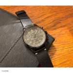Vintage Style Black Leather Watch Strap 22mm - Image 4