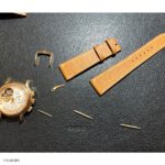 Premium Epsom Cow Leather Watch Strap in Bull Yellow, Slim Flat Style with White Stitching, Size 22mm - Image 2