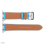 Apple Watch Band 41mm 40mm 38mm Premium EPSOM Cow Leather in Light Blue - Image 3