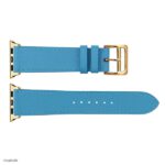 Apple Watch Band 41mm 40mm 38mm Premium EPSOM Cow Leather in Light Blue - Image 8