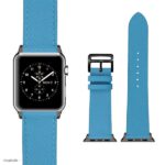 Apple Watch Band 41mm 40mm 38mm Premium EPSOM Cow Leather in Light Blue - Image 7