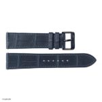 High-Quality Gray Crocodile Leather Classic Flat Watch Strap, 22mm - Image 3