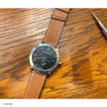 Yellow Cow Leather Watch Strap, Classic, Flat and Thin with White Stitching, 18mm - Image 4