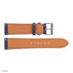High-Quality Gray Crocodile Leather Classic Flat Watch Strap, 22mm - Image 2