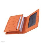 Orange Supple Ostrich Leather Card Holder - Image 3