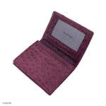 Red Supple Ostrich Leather Card Holder - Image 2