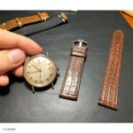OMEGA Watch Strap in Brown Crocodile Leather, Classic Flat Style