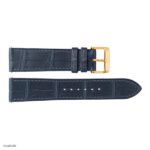 High-Quality Gray Crocodile Leather Classic Flat Watch Strap, 22mm - Image 4