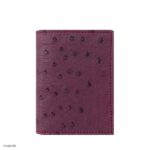 Red Supple Ostrich Leather Card Holder