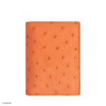 Orange Supple Ostrich Leather Card Holder