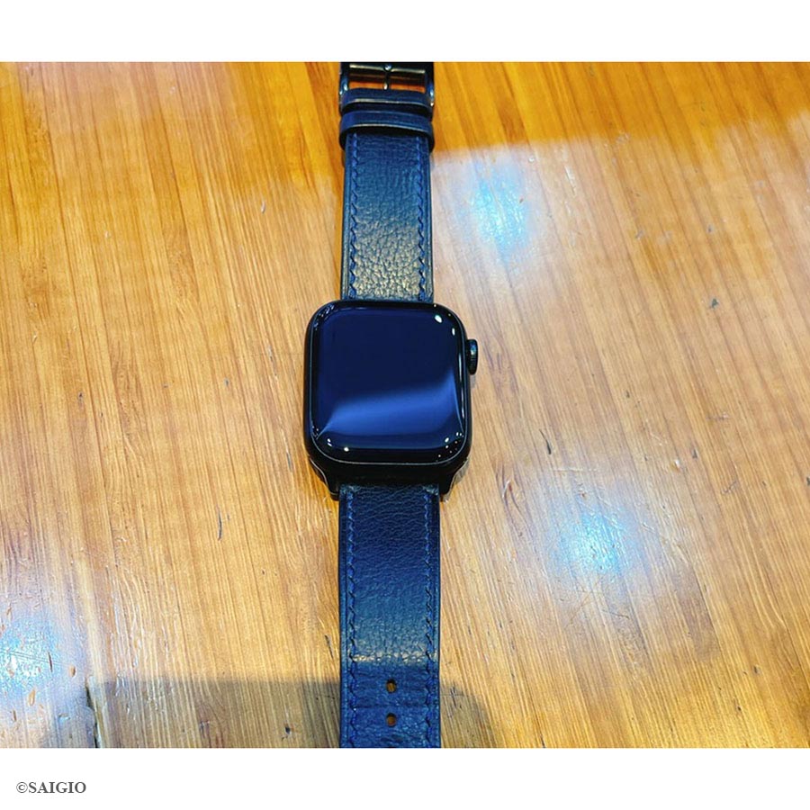 Dây Da Apple Watch SERIES 8 Da Bò Màu Xanh Navy - day da apple watch series 8 size 41mm da bo mau xanh navy 07 -