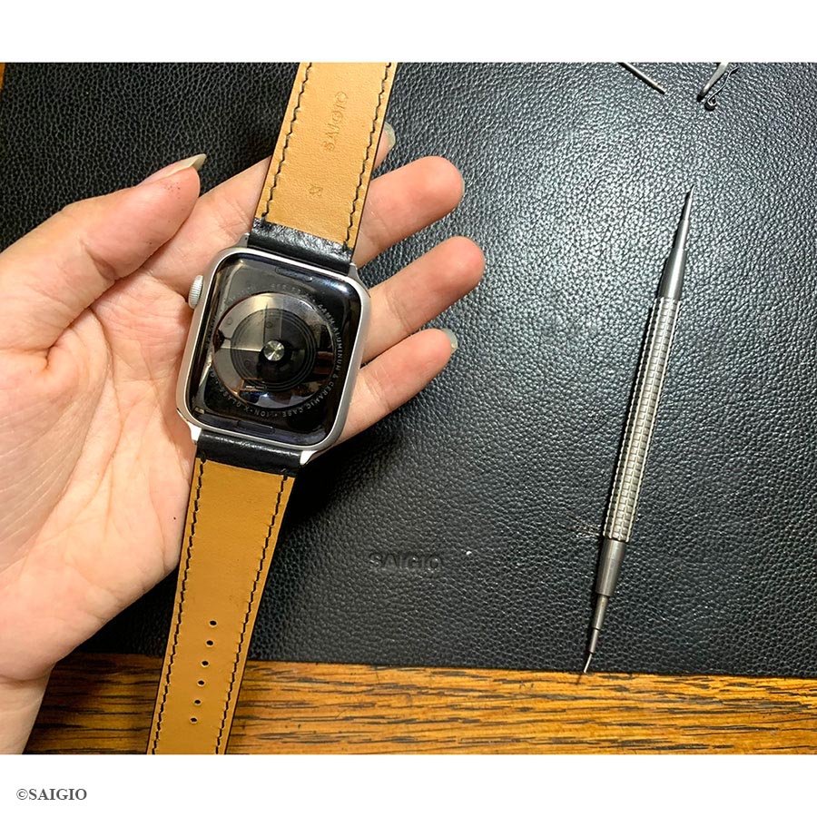 Dây Da Apple Watch SERIES 4 Da Bò Màu Đen - day da apple watch series 4 size 49mm da bo mau den 3 -
