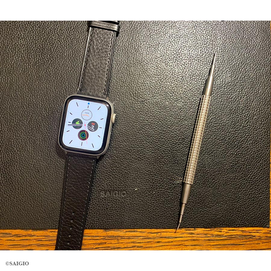 Dây Da Apple Watch SERIES 4 Da Bò Màu Đen - day da apple watch series 4 size 49mm da bo mau den 5 -