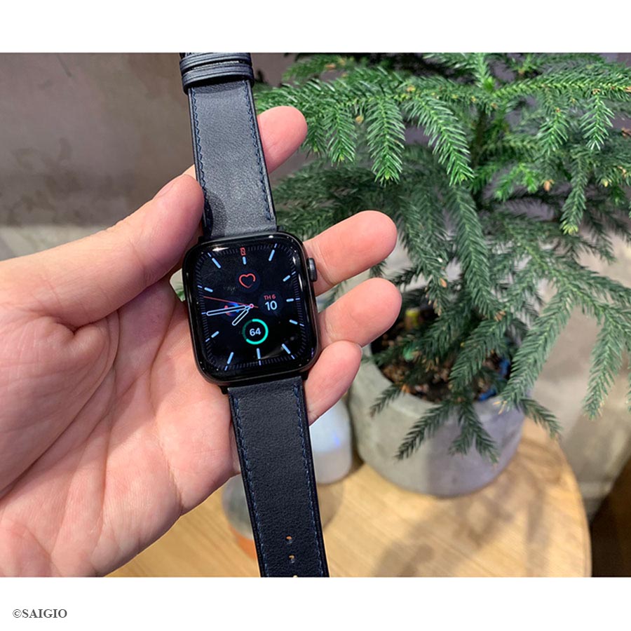 Dây Da Apple Watch SERIES 6 Da Bò Màu Xanh Navy - day da apple watch series 6 size 49mm da bo mau xanh navy 8 -