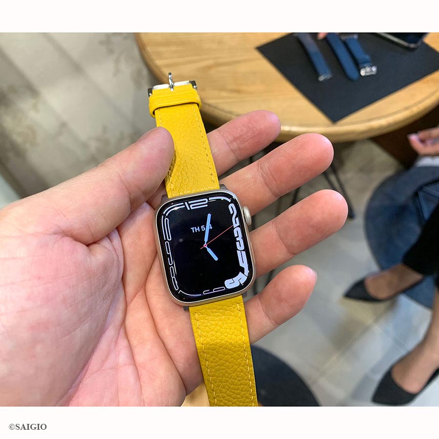 Dây Da Apple Watch SERIES 7 Da Bò Màu Vàng - day da apple watch series 7 size 41mm da bo mau vang hat 2 -