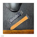 Apple Watch Leather Band 41mm 40mm 38mm Cow Leather Navy Blue - Image 3
