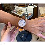 TISSOT Watch Band in Reddish Brown Crocodile Leather, Classic Flat Style