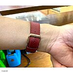 Apple Watch Leather Strap Size 41mm 40mm 38mm, Premium Epsom Calf Leather in Burgundy Red - Image 5