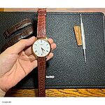 TISSOT Watch Band in Reddish Brown Crocodile Leather, Classic Flat Style - Image 2