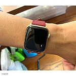 Apple Watch Leather Strap Size 41mm 40mm 38mm, Premium Epsom Calf Leather in Burgundy Red