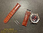 CHRONO DIAMOND Crocodile Leather Watch Strap in Brown-Red Classic Style - Image 5