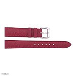 Premium Epsom Calf Leather Watch Strap, Burgundy Red, 16mm