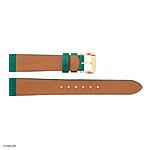 Green Leather Watch Strap – Classic, Flat, Thin, Unstitched, 16mm - Image 4