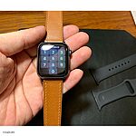 Apple Watch Series 6 Yellow Cow Leather Band - Image 3