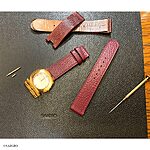 FERRAGAMO Women's Red Leather Flat Classic Watch Strap - Image 2