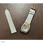 LUCIEN PICCARD Pastel Blue Leather Watch Strap, Classic Flat Style - Image 3